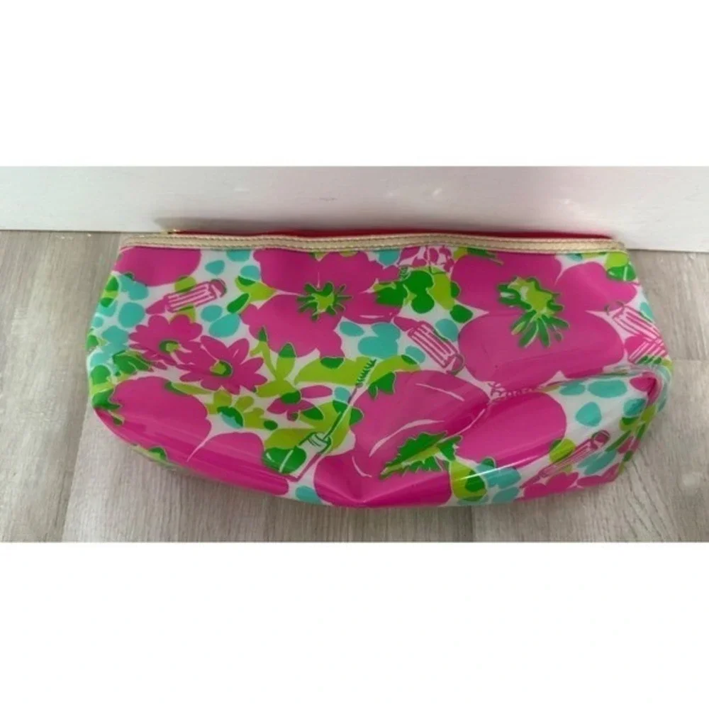 Lilly Pulitzer for Estee Lauder Cosmetic Bag Pink Floral Print Pouch